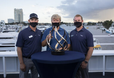 Justin Healey, Pat Healey, Sean Healey at the fort lauderdale boat show