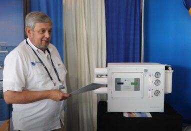 blue water desalination watermaker shown at the fort lauderdale boat show