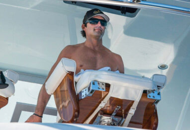 Captain Shane Obrien at the helm