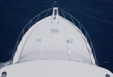 bow of boat over water