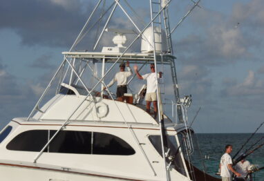 captain on bridge of boat