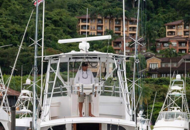 Image of captain bubba carter at the helm