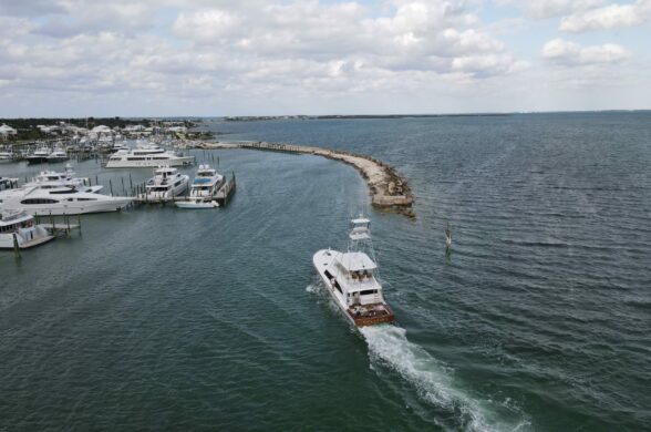 boat entering harbor