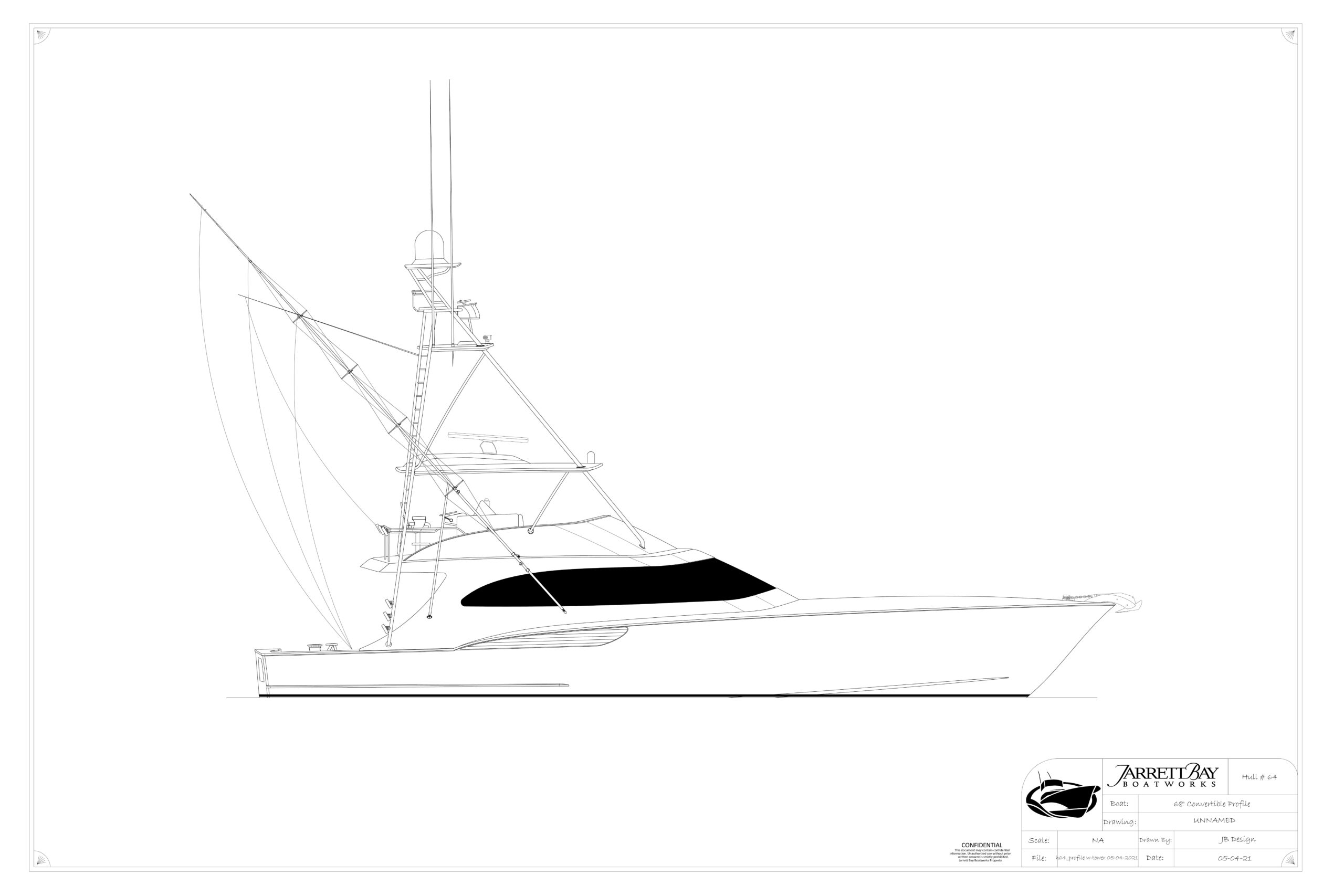 Jarrett Bay 68' profile drawing