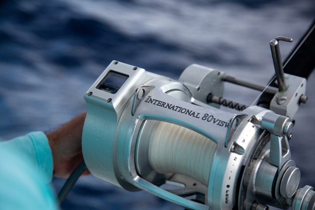 Electric reels like this Hooker/Penn combination allow you to use the automatic feature or hand crank the old-fashioned way. Photo: Joe Byrum / Jaybles Photography