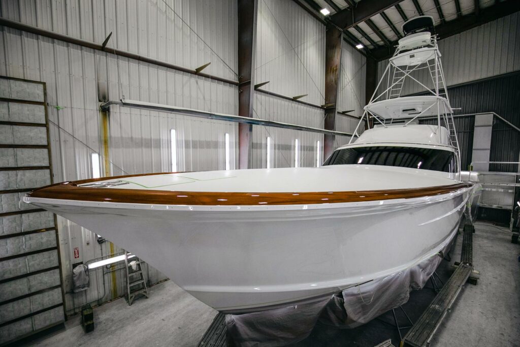 The top coat application is completed in the paint bay.