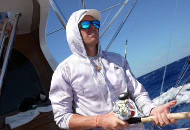 guy holding fishing rod