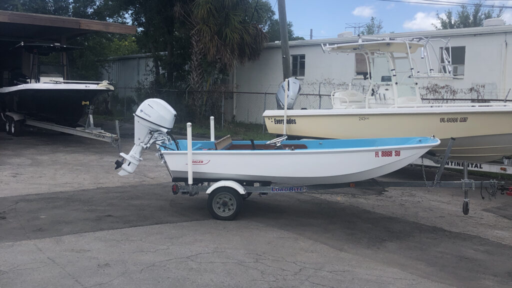 side profile of a 13 whaler boat