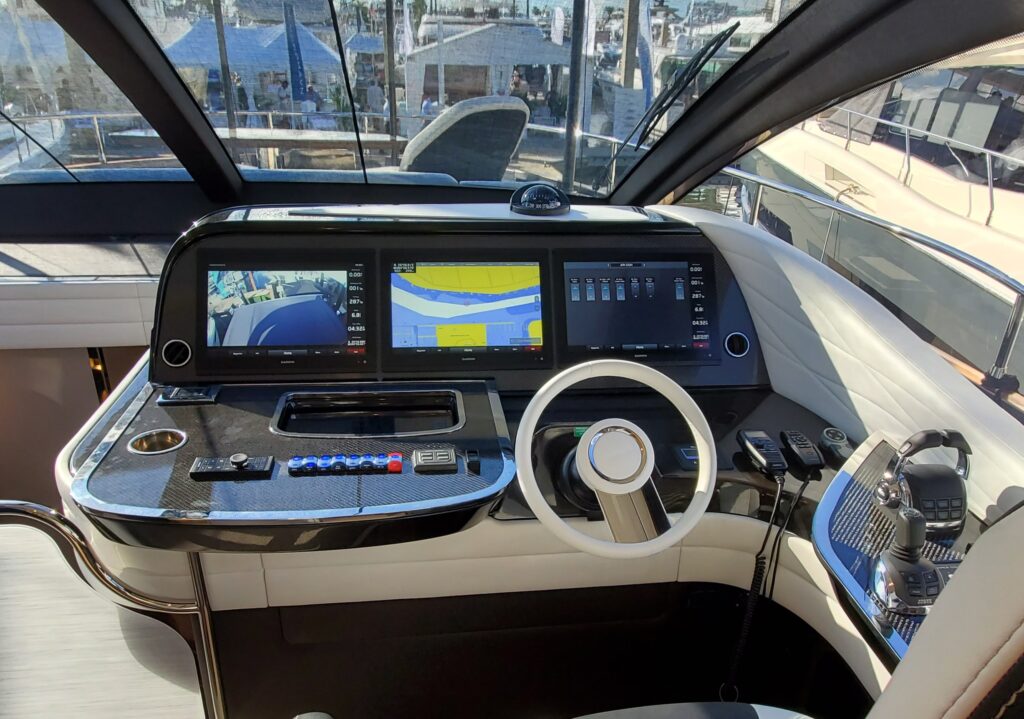 Helm of a modern boat

