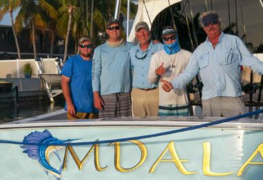 MDALA fishing team on boat