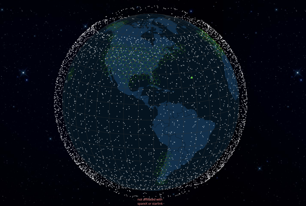 starlink sats around the globe