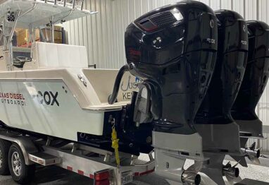 outboard boat with cox diesel engines