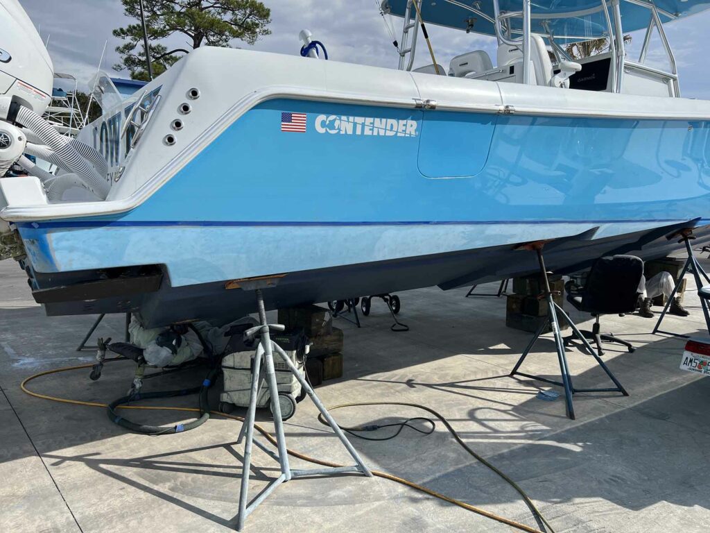 Eco-Friendly Bottom Paint will be applied to this boat 