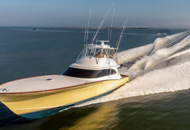 Vetus & Maxwell parts on this sportfishing boat running in open water