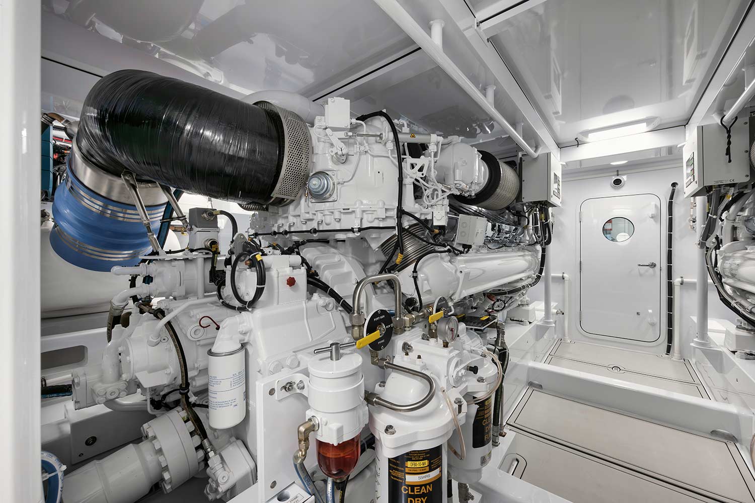 Merritt Boatworks 77 engine room 