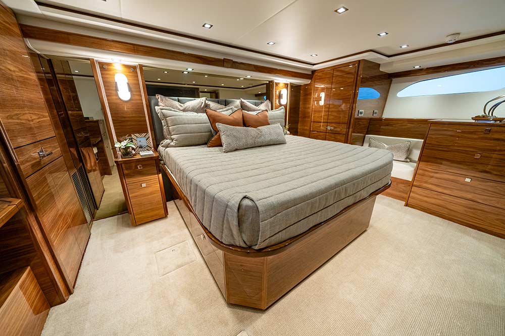 82 Viking inside master stateroom view