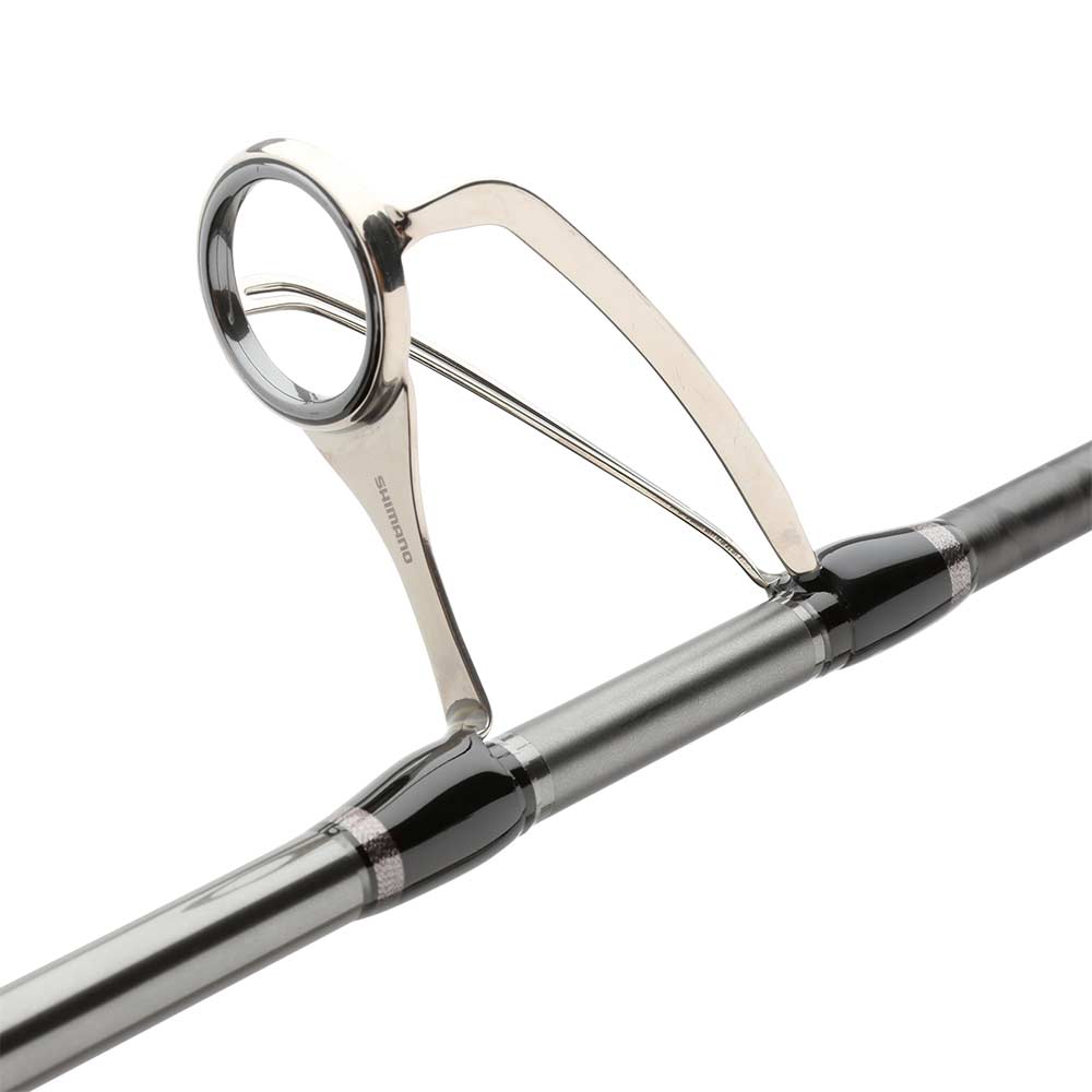 Shimano Ocea Plugger Full Throttle Rods showing a rod guide in chrome
