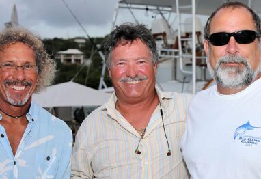 Captain James Barnes right with two buddies