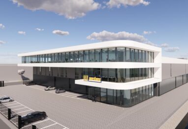 Vetus & Maxwell rendering image of a new corporate office and warehouse