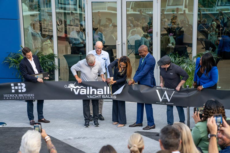 ribbon cutting for Valhalla boatworks