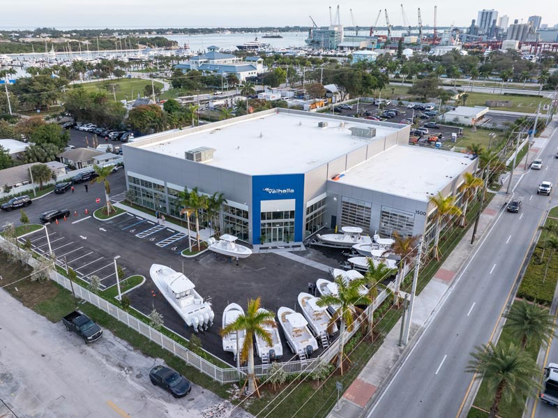 Aerial shot of Valhalla Yacht sales