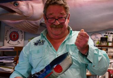 JB Lures Australia Dave Venn holding one of his lures