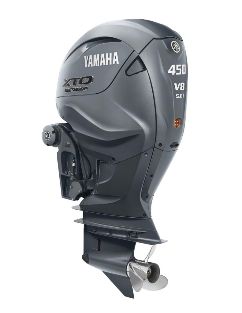 grey Yamaha outboard