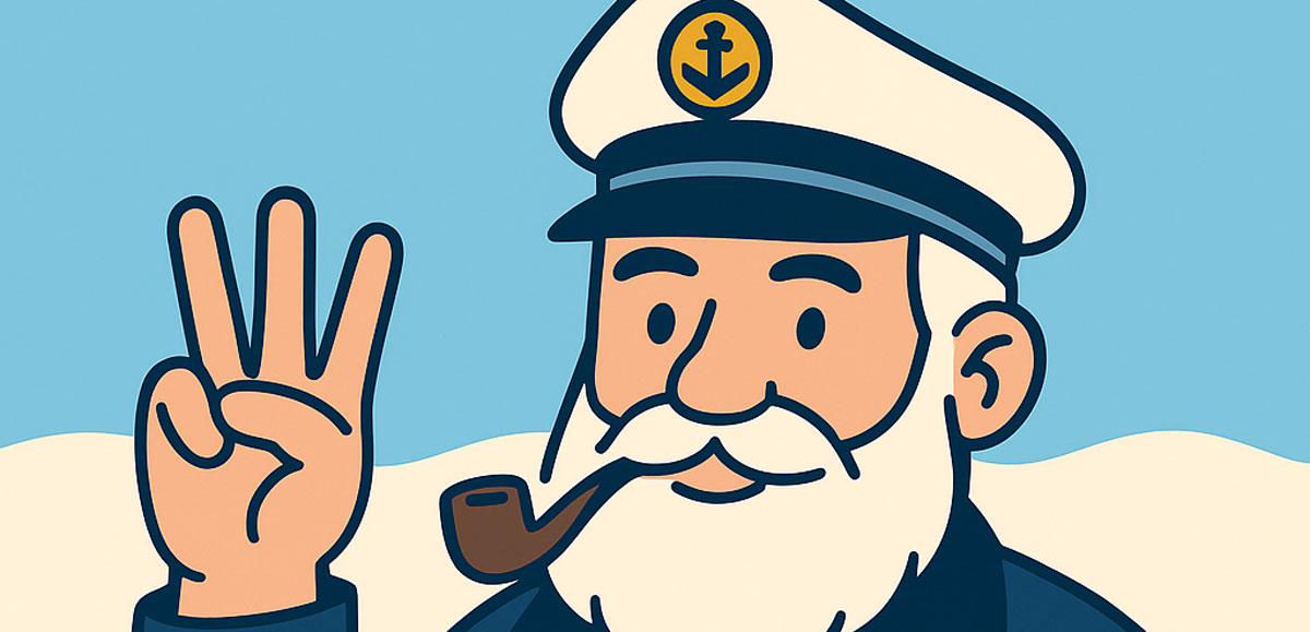 a captain holding up 3 fingers
