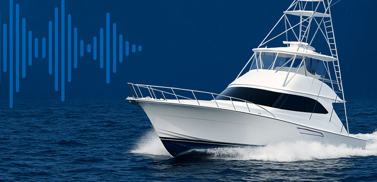 white boat running for the story on noise abatement