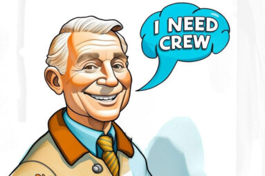 A cartoon man with a saying I need crew for the story of keeping good crew