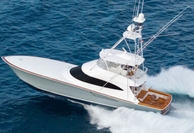 Viking 74 running on the ocean