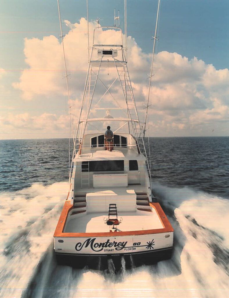 a running sportfishing boat 80 Monterey