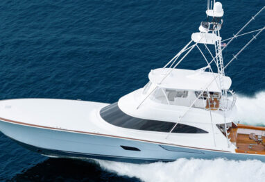 Viking 82 Convertible running on the blue ocean water