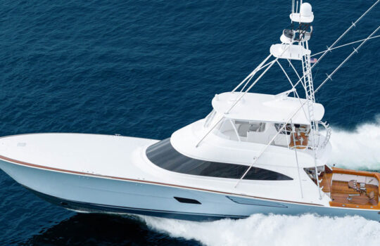 Viking 82 Convertible running on the blue ocean water
