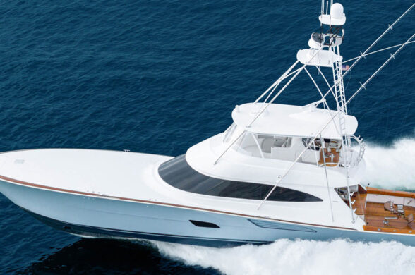 Viking 82 Convertible running on the blue ocean water