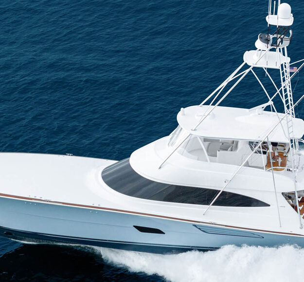 Viking 82 Convertible running on the blue ocean water