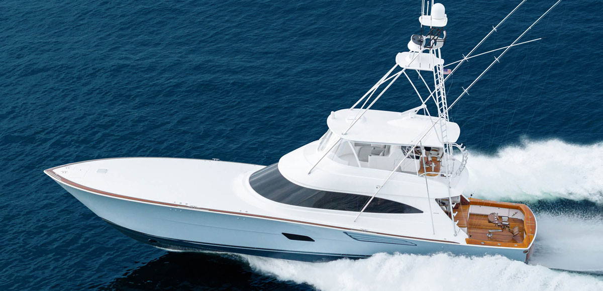 Viking 82 Convertible running on the blue ocean water