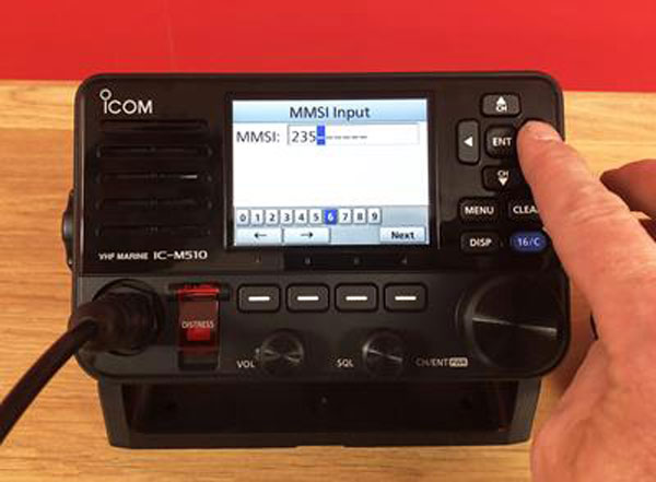 putting in MMSI numbers on a black radio