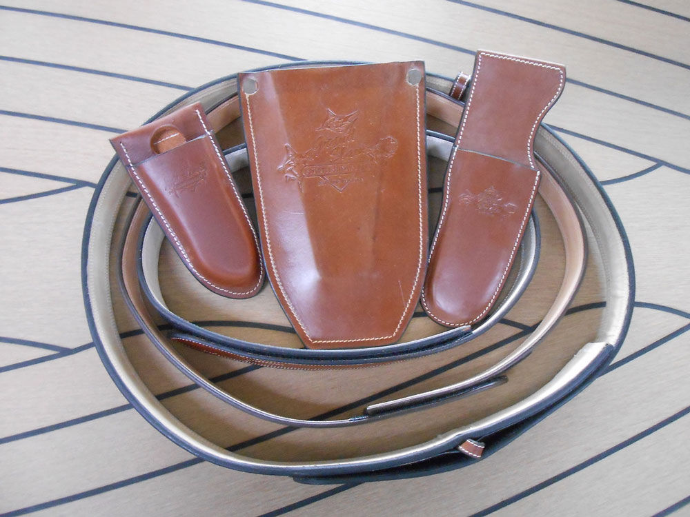 brown leather plier sheaths