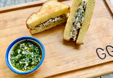 the chimichurri crab sandwich