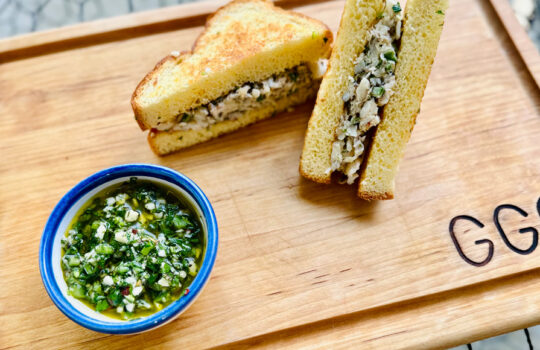 the chimichurri crab sandwich