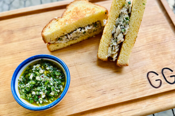 the chimichurri crab sandwich