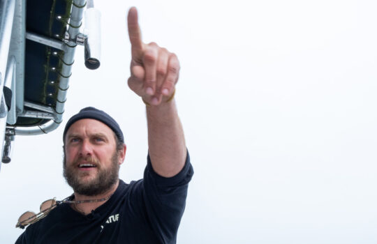 XTRATUF Brad Leone pointing to the sky