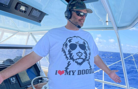 Captain of the Year Brent Gaskill International Division at the helm of the boat he runs