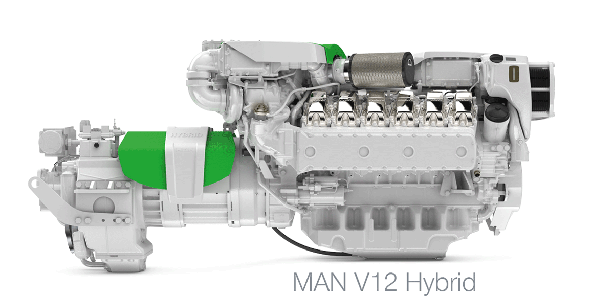 MAN Expands Hybrid Portfolio v12 hybrid engine