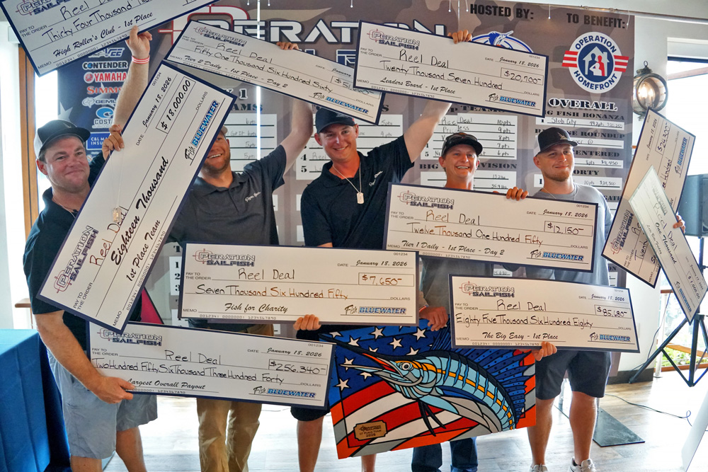 Operation Sailfish team reel deal holding the winning checks
