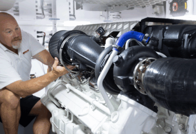 Quiet Strength: Scania Marine and Real-World Performance That Redefines Expectations a man in the engine room