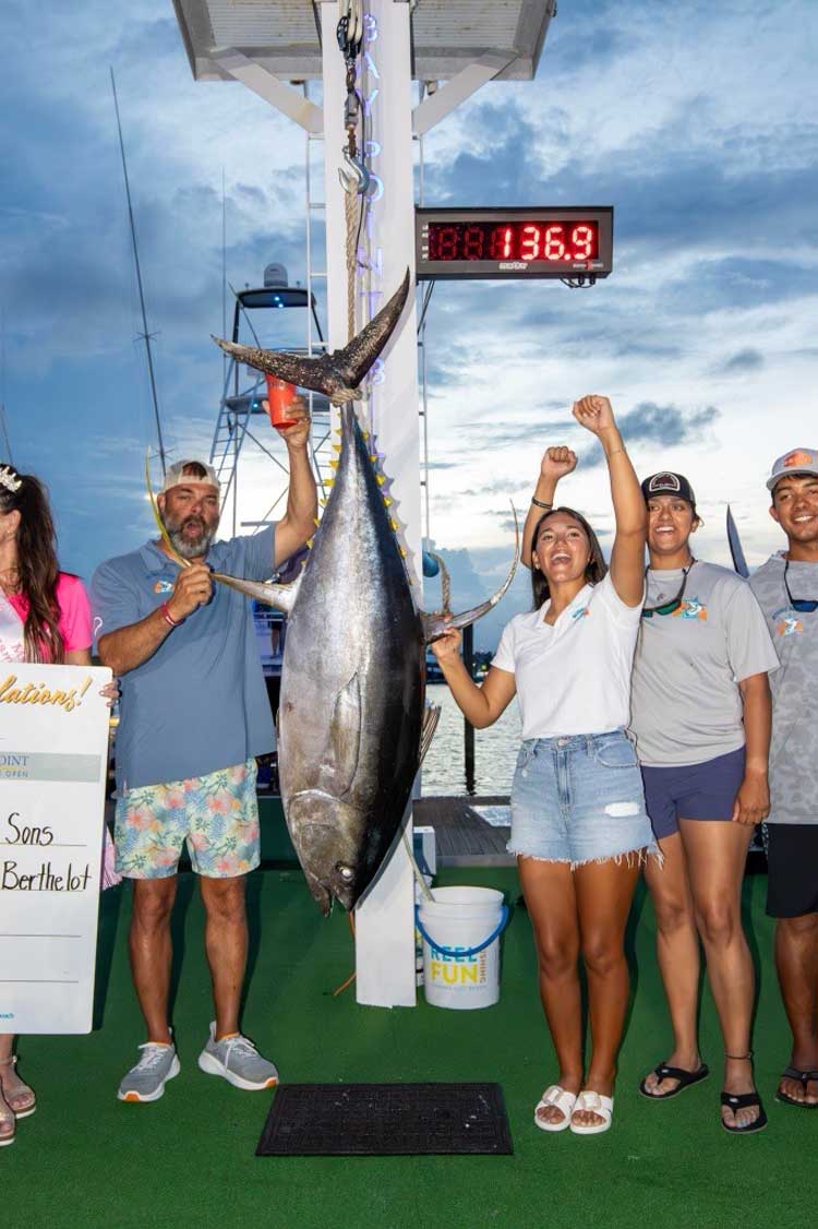 136.9 lb tuna weighed in at the Bay Point Tournament in 2025