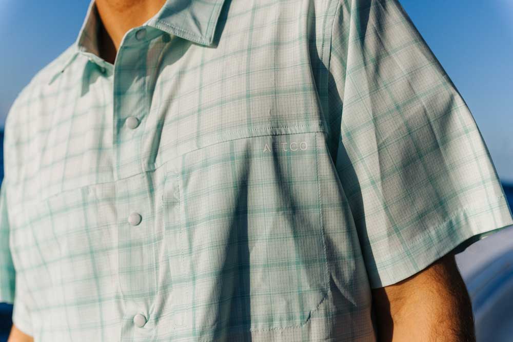 a striped aftco shirt