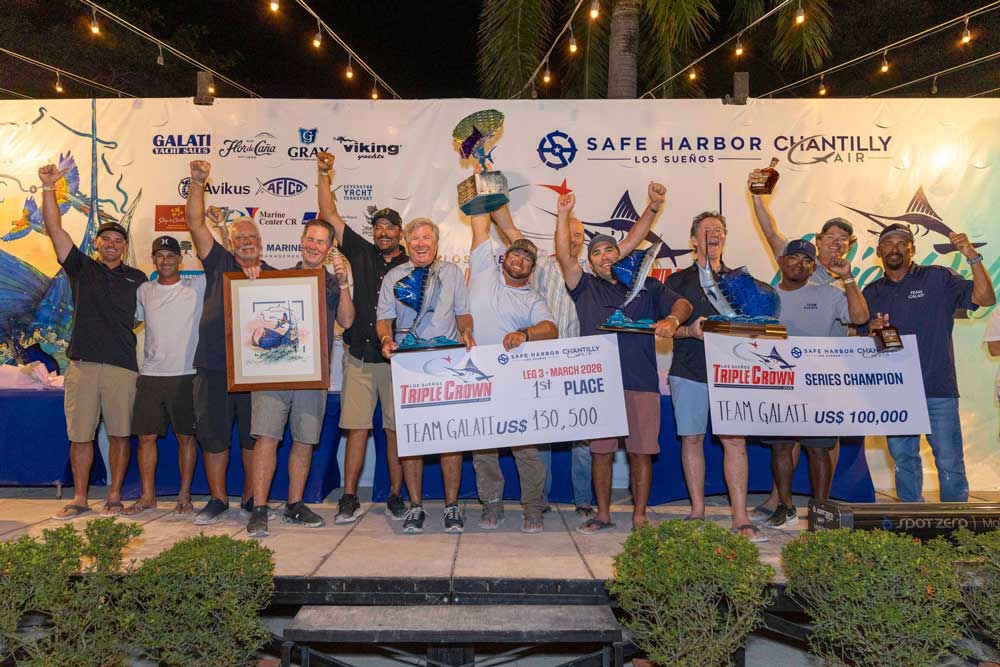 team galati award image after winning the Los Suenos Leg 3 and triple crown and Captain on a Run: Tony Carrizosa